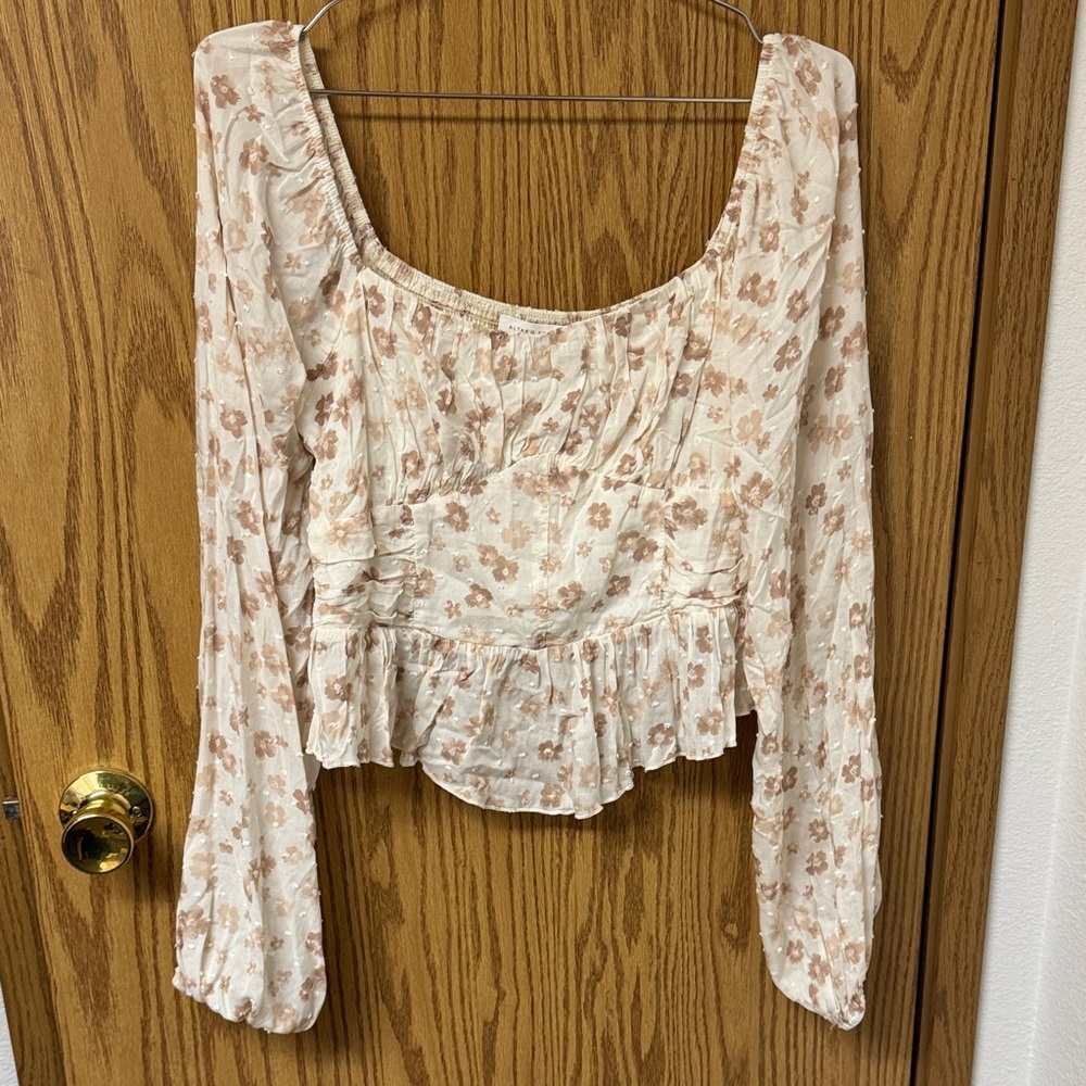 Altar'd State Cream Floral Blouse